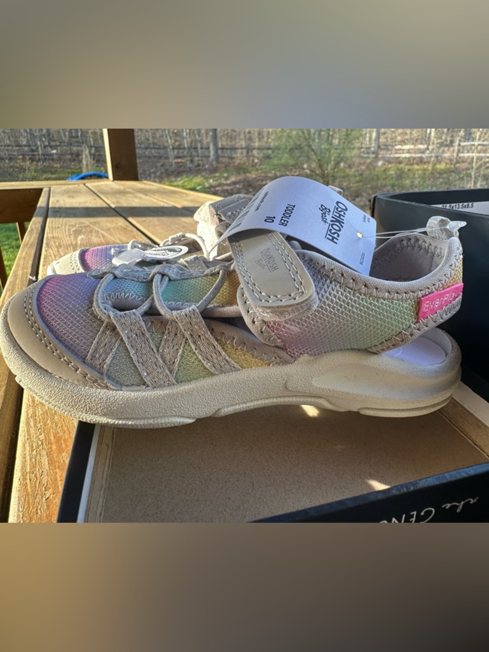 NWT girls toddler 10 OshKosh Dilan Sandal rainbow